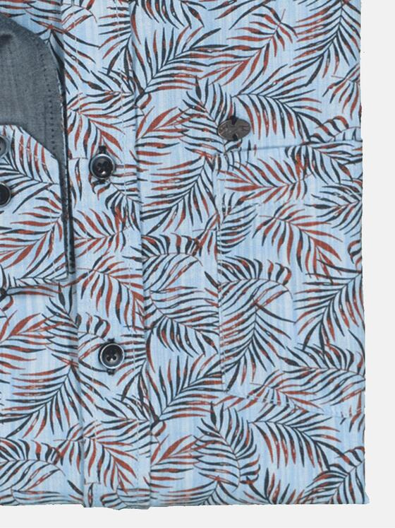 engbers Herren Langarm-Hemd gemustert Blau 36242