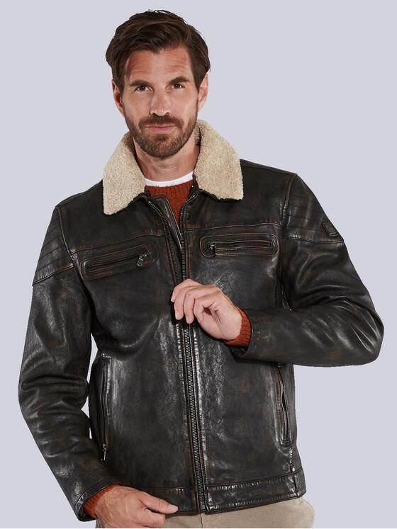 engbers Herren Lederjacke regular Braun 35444