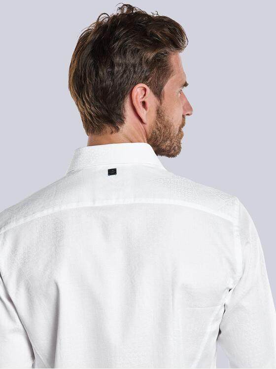 engbers Herren Langarm-Hemd mit Jaquard-Muster Weiß 34102