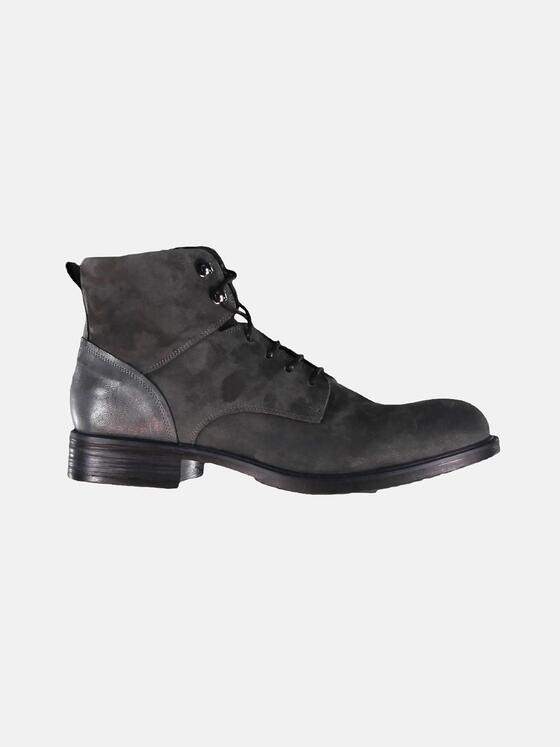 emilio adani Herren Velourlederboot im Bikerlook Grau 30183