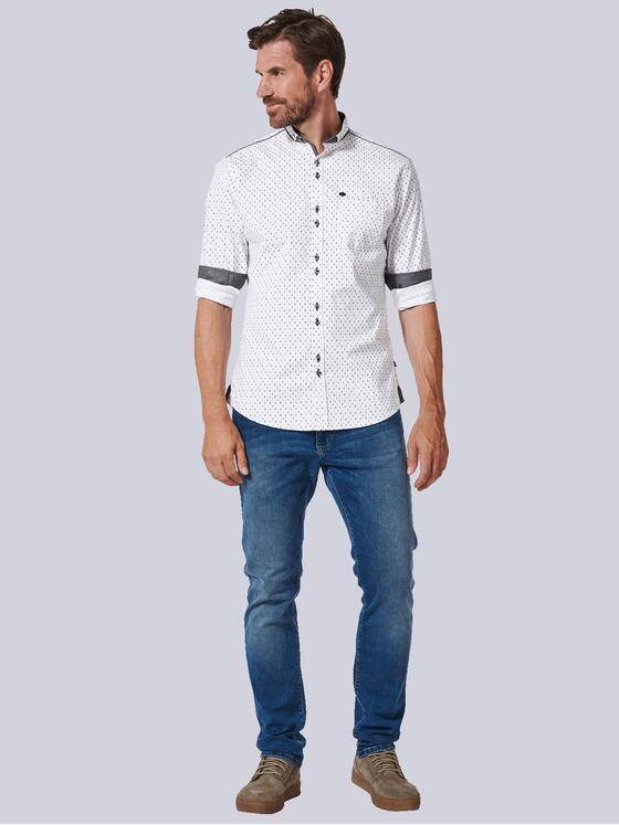 engbers Herren Langarm-Hemd gemustert Beige 35330