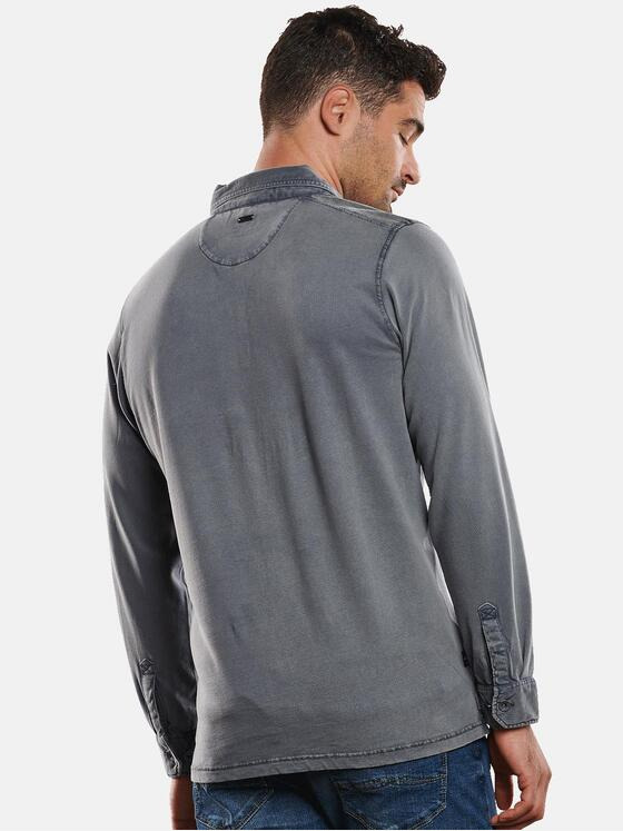engbers Herren Langarmshirt Polokragen Silbergrau 32397