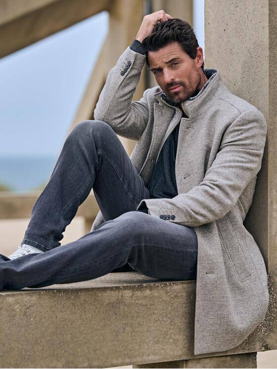 ENGBERS GERMANY Herren Mantel mit heraustrennbarem Inlet Grau 39514