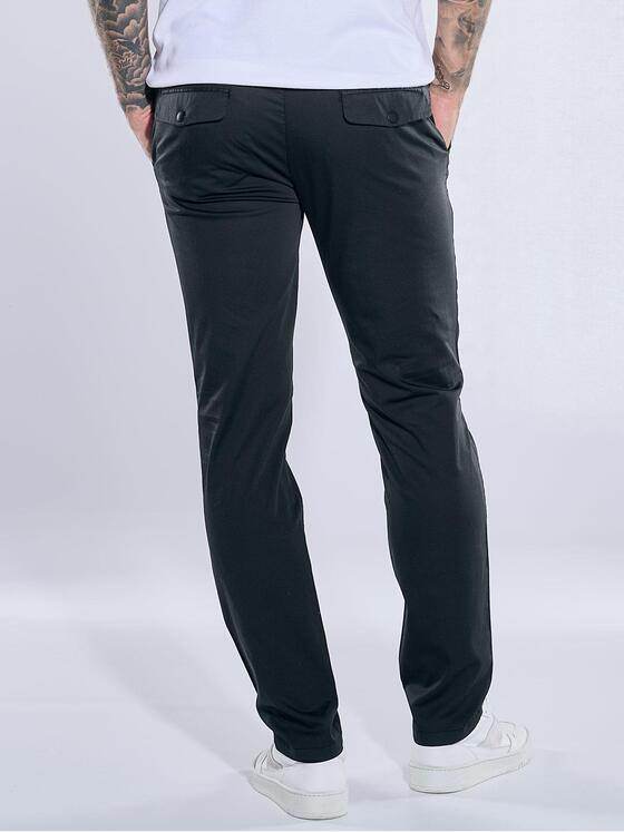 emilio adani Herren Chino mit Tunnelzug Schwarz 38273