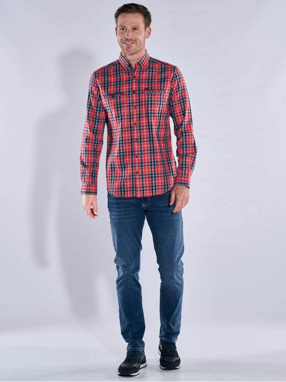 engbers Herren Langarm-Hemd kariert Feuerrot 39320