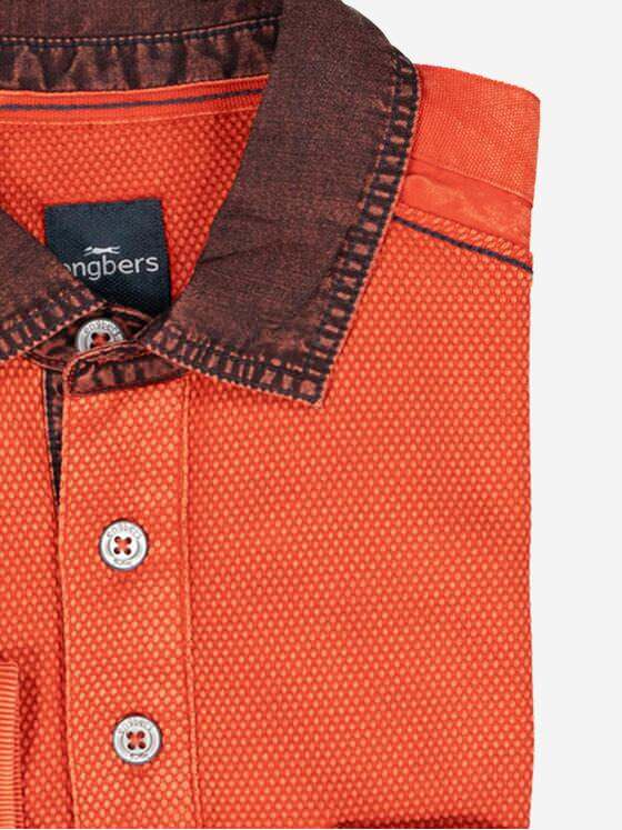 engbers Herren Langarm-Shirt mit Polo-Kragen Orange 37734