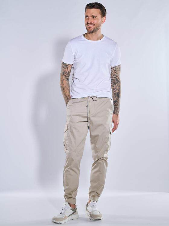 emilio adani Herren Cargo-Hose regular Grau 39001