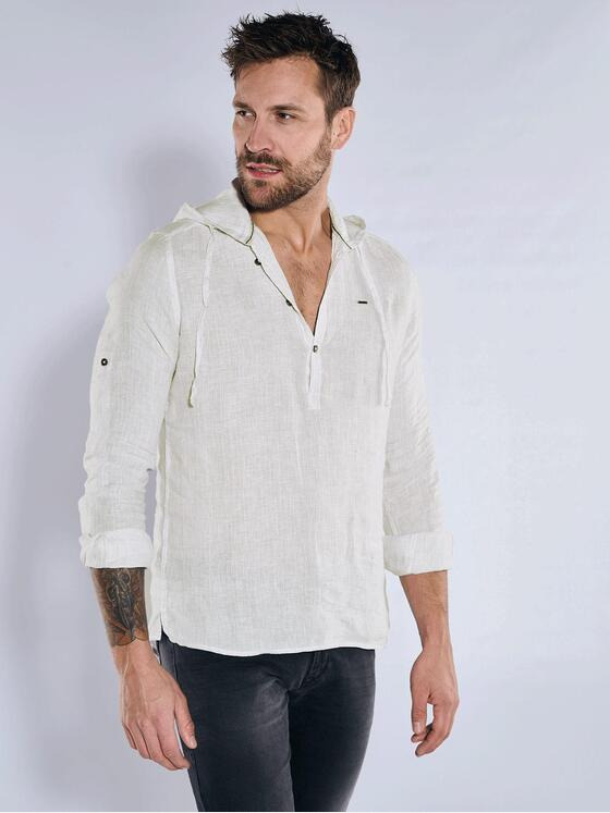 emilio adani Herren Langarm-Hemd aus Leinen Beige 36698