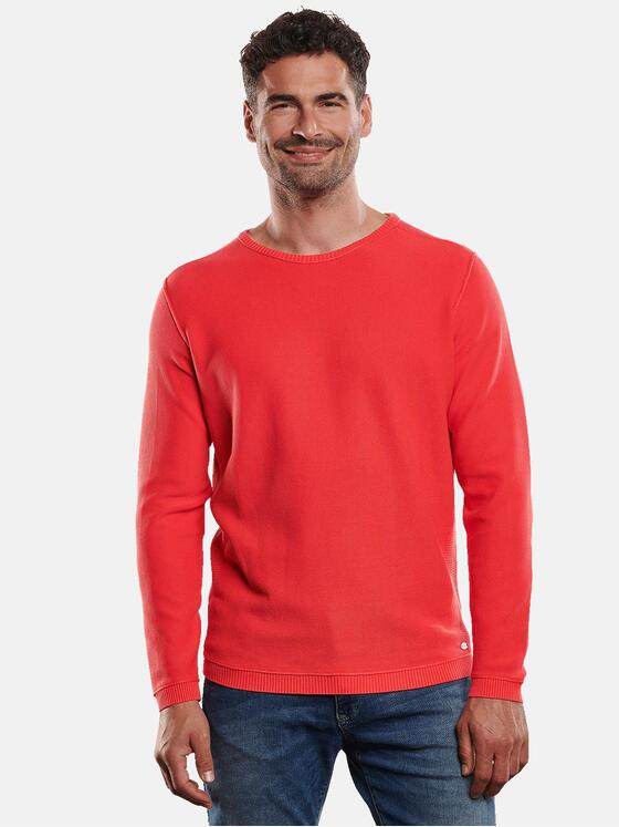 engbers Herren Pullover Rundhals Tomatenrot 31247