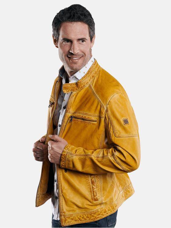 engbers Herren Lederjacke Gelb 29062