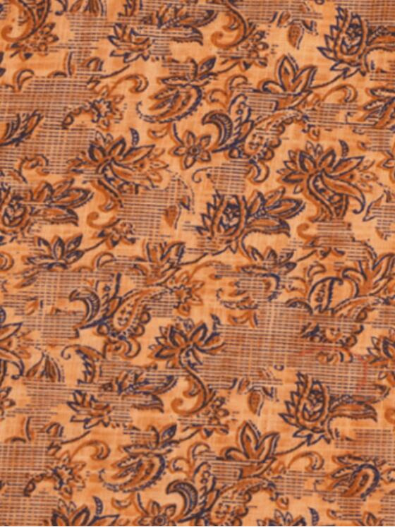 engbers Herren Kurzarm-Hemd mit floralem Print Dunkelorange 33437