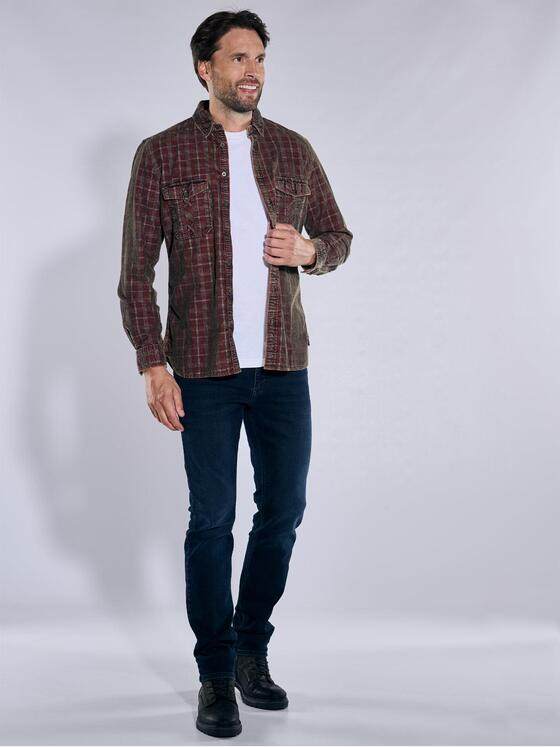 engbers Herren Langarm-Hemd kariert Rot 37776