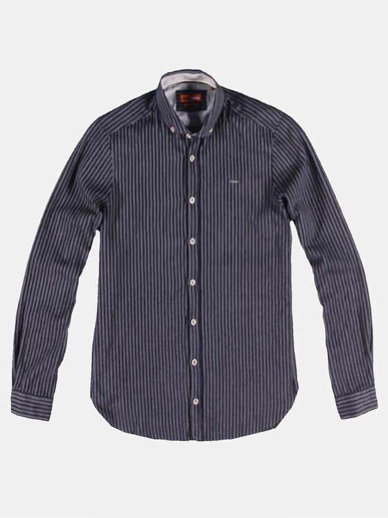 emilio adani Herren Hemd gemustert Blau 30846