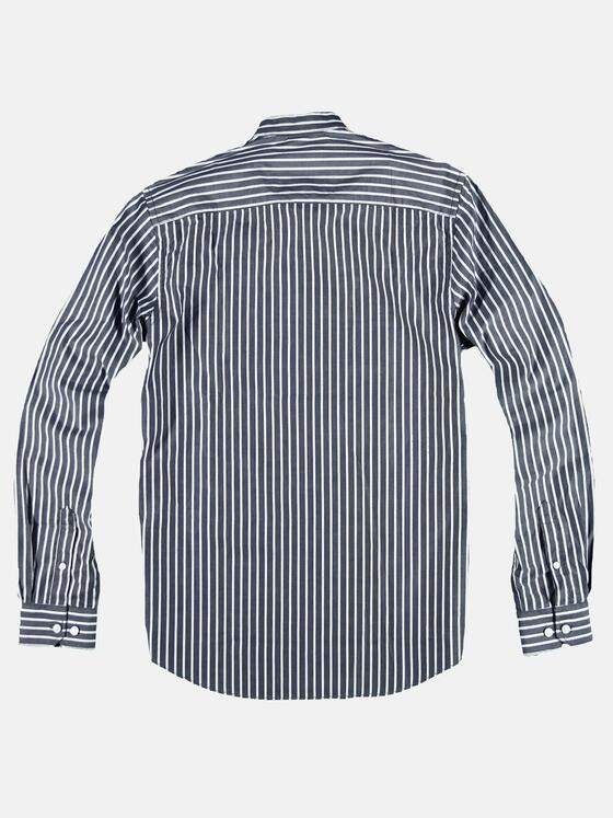 engbers Herren Gestreiftes Stehkragenhemd Saphirblau 29097