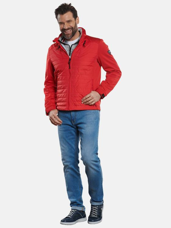 engbers Herren Steppjacke im Materialmix Feuerrot 32578