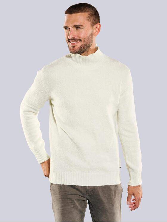emilio adani Herren Pullover mit Rollkragen Weiß 35707