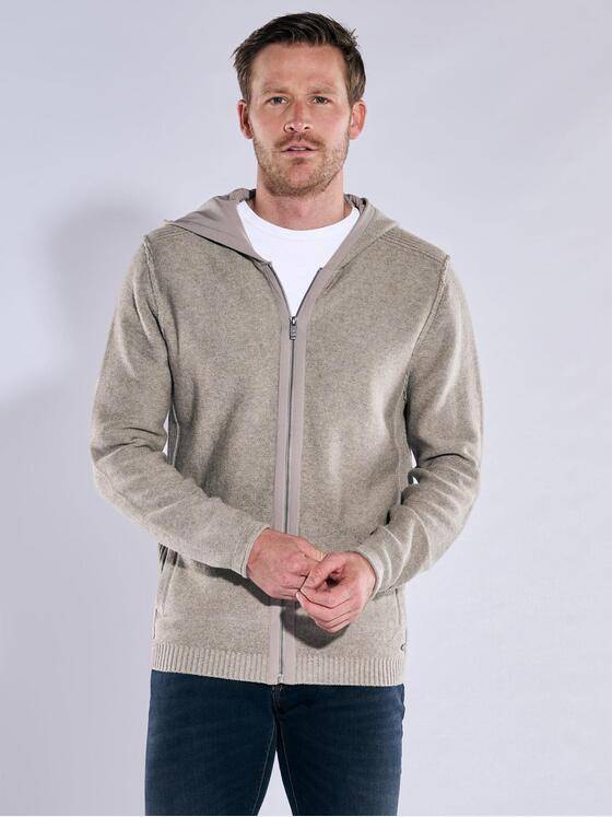 engbers Herren Strickjacke mit Kapuze Grau 37436