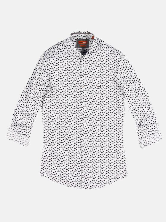 emilio adani Herren Hemd mit All Over Print Blau 30843