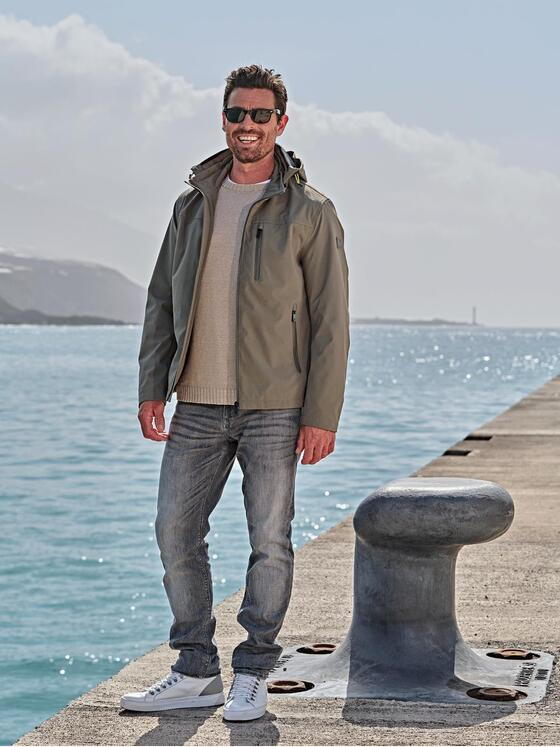 ENGBERS GERMANY Herren Funktionsjacke mit abnehmbarer Kapuze Grün 34492