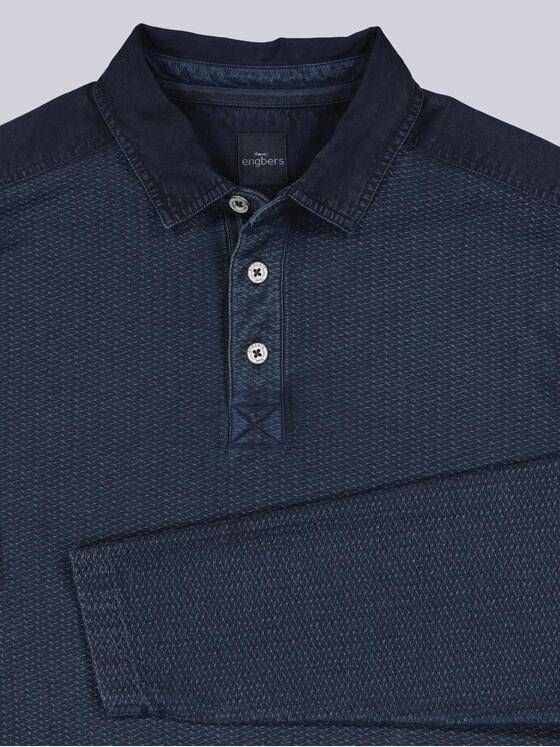 engbers Herren Langarm-Shirt mit Polokragen Saphirblau 39223