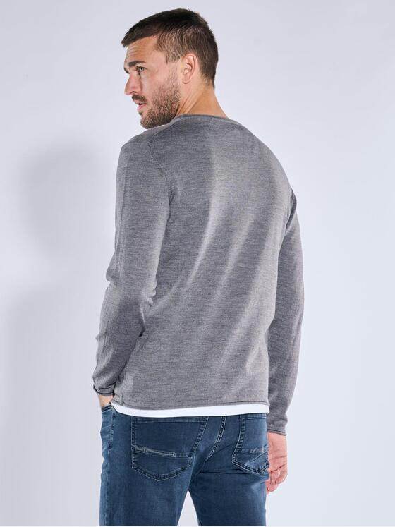 emilio adani Herren Pullover aus Merinowolle Silbergrau 39631
