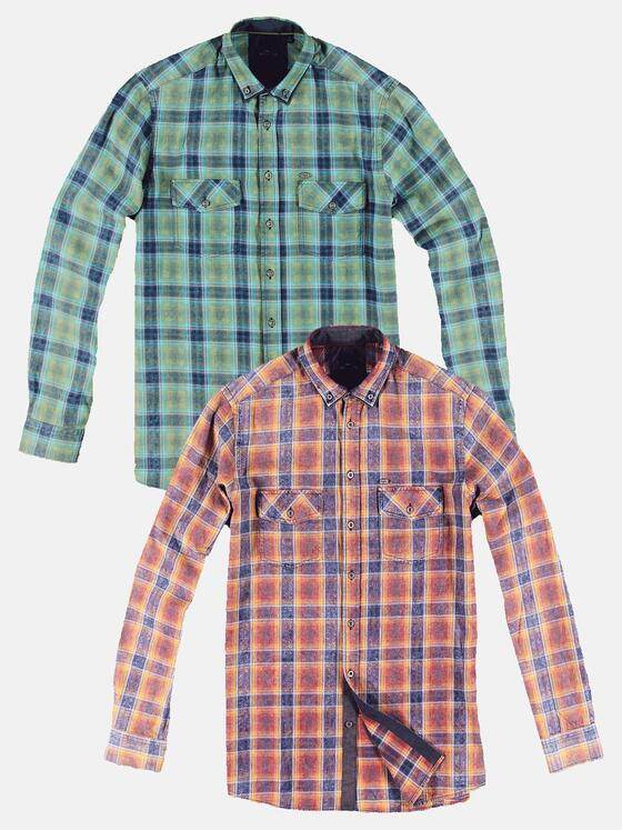 engbers Herren Speziell gewaschenes Karohemd Dunkelorange 31270