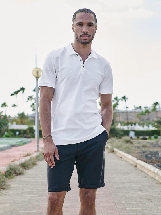 emilio adani Herren Polo-Shirt strukturiert Weiß 36978