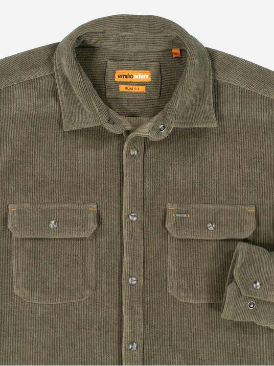 emilio adani Herren Overshirt slim fit Grün 37285