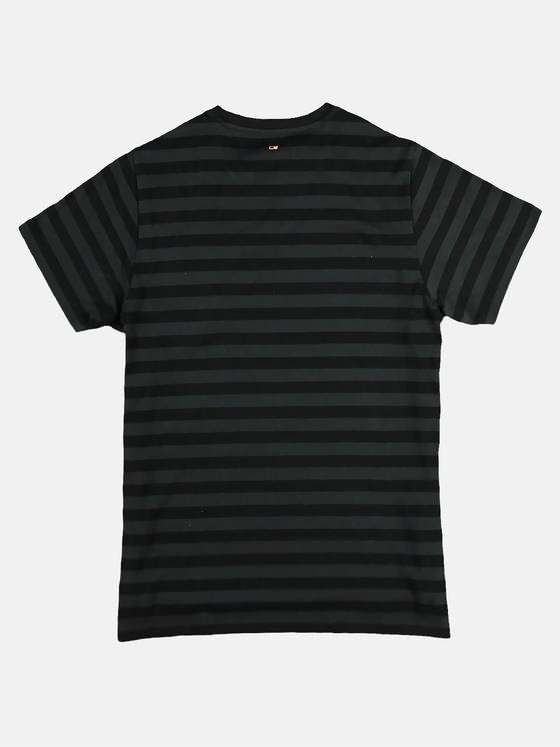 emilio adani Herren Strukturmix T-Shirt Schwarz 28974