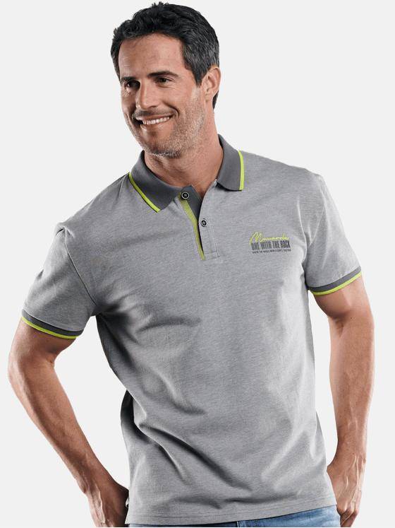 engbers Herren Poloshirt mit Neondetails Mausgrau 29226