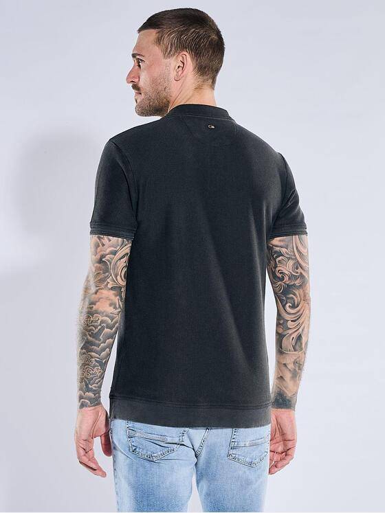 emilio adani Herren Modisches Poloshirt mit Struktur Anthrazit 40529