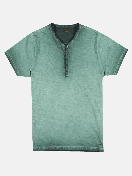 emilio adani Herren Henley-Shirt mit Farbeffekt Grün 31724