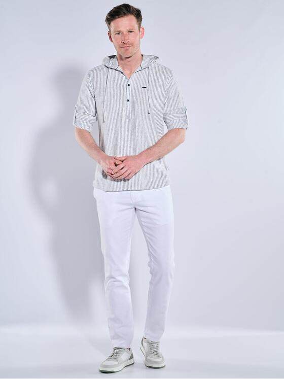 engbers Herren Langarm-Shirt mit Leinenanteil Mittelblau 38946