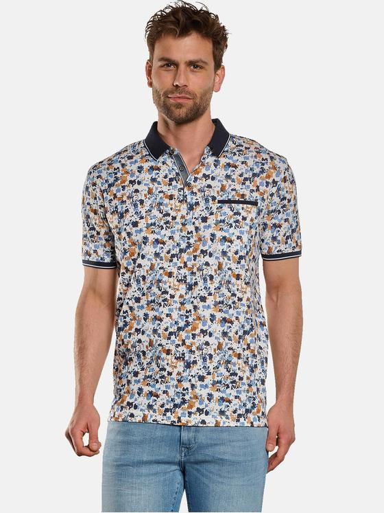 engbers Herren Polo-Shirt gemustert Reinorange 33060