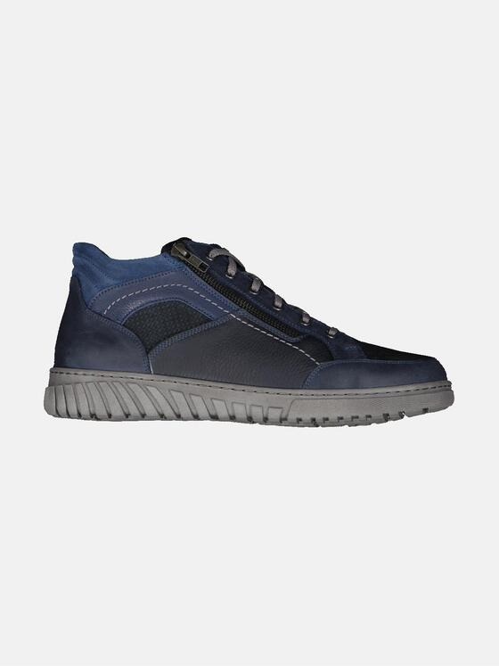 engbers Herren Ledersneaker mit Reißverschluss Saphirblau 33613