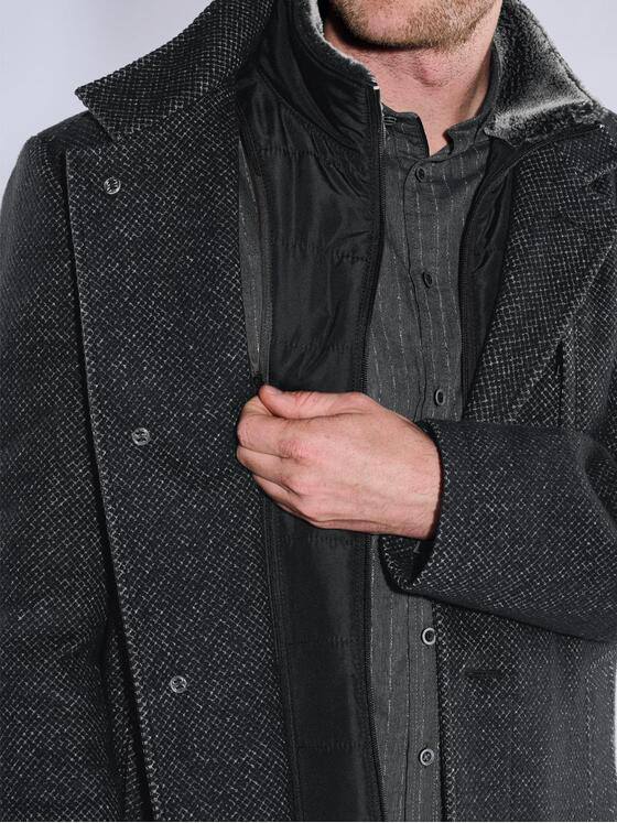 ENGBERS GERMANY Herren Mantel regular Schwarz 37535
