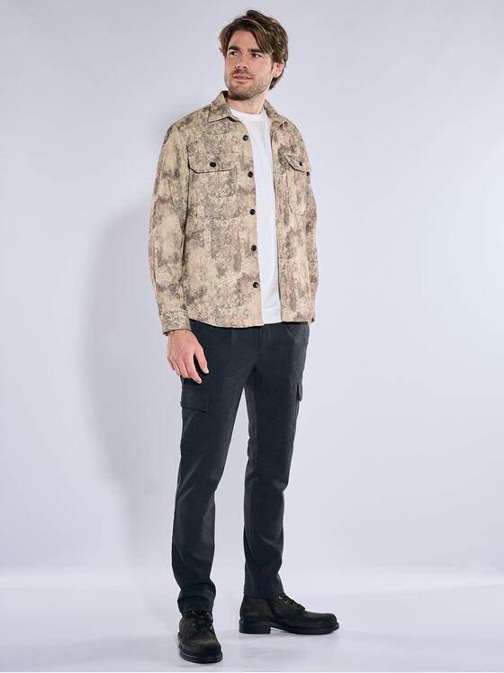 emilio adani Herren Overshirt mit floralem Muster Bordeaux 40984