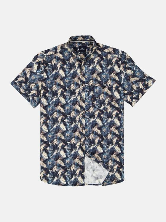 engbers Herren Kurzarm-Hemd gemustert Marineblau 34755