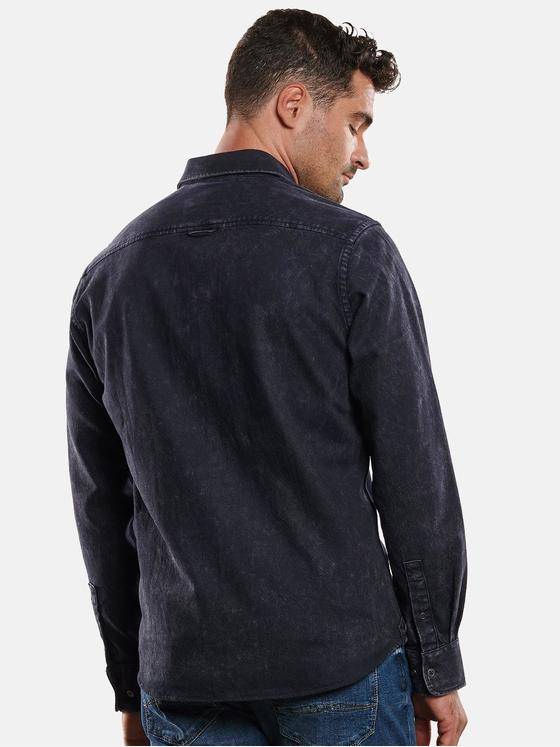 engbers Herren Langarm-Hemd im Overshirt-Design Saphirblau 32271