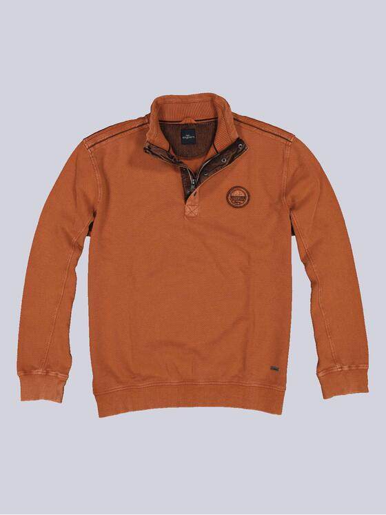 engbers Herren Sweatshirt mit Troyerkragen Rostorange 33755