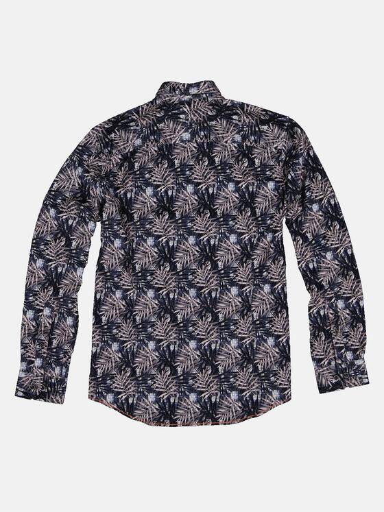 engbers Herren Langarm-Hemd mit floralem Print Saphirblau 32279