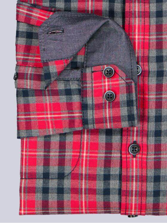 engbers Herren Langarm-Hemd kariert Feuerrot 39320