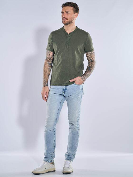 emilio adani Herren Henley-Shirt uni Grün 38960