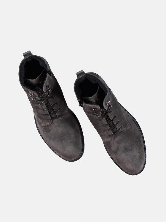 emilio adani Herren Velourlederboot im Bikerlook Grau 30183