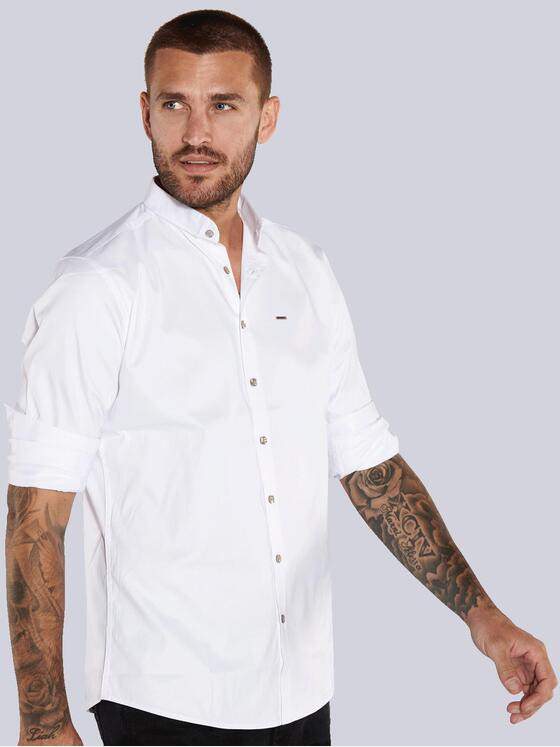 emilio adani Herren Hemd uni Weiß 36122
