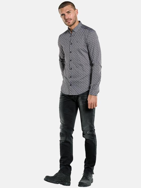 emilio adani Herren Langarm-Hemd aus nachhaltiger Baumwolle Braun 34150
