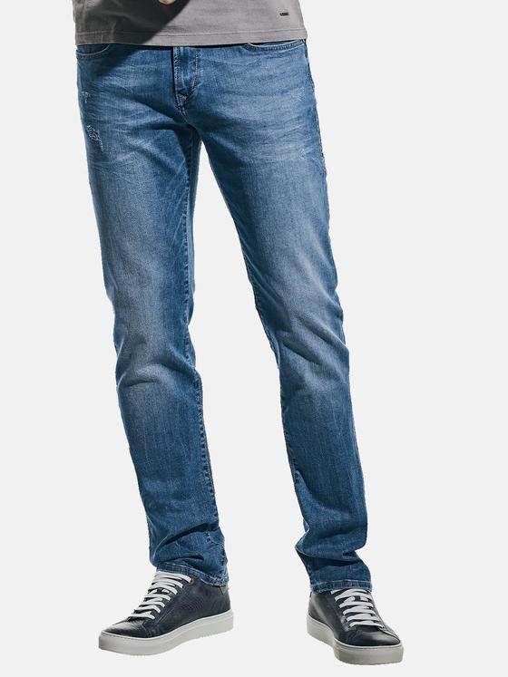 emilio adani Herren Jeans mit leichten Destroys Blau 31243