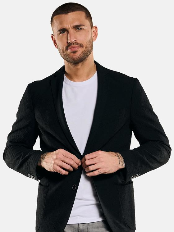 emilio adani Herren Freizeit-Sakko Slim Fit Schwarz 32975