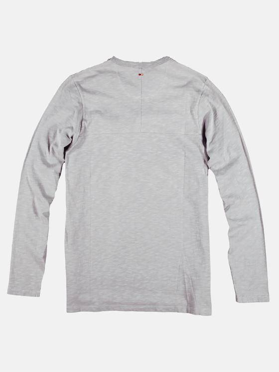 emilio adani Herren lockeres langarm Shirt aus Slub Jersey Grau 28835