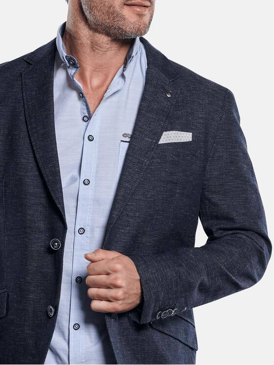 engbers Herren Sportives Sakko aus Baumwoll-Leinenmix Blau 29604